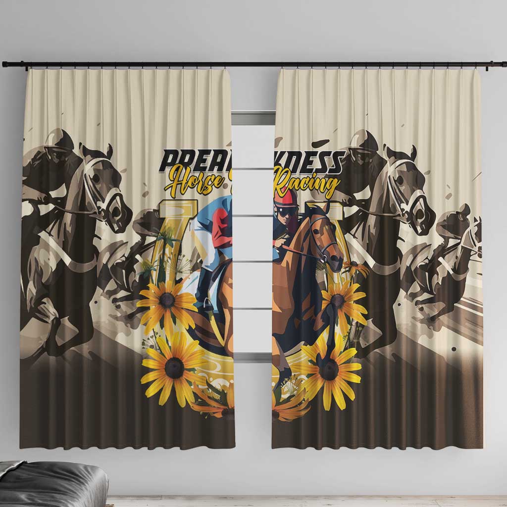 Preakness Horse Racing Window Curtain Middle Jewel