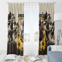 Horse racing window curtain pair with sheer center and horse rider plus yellow flower designs