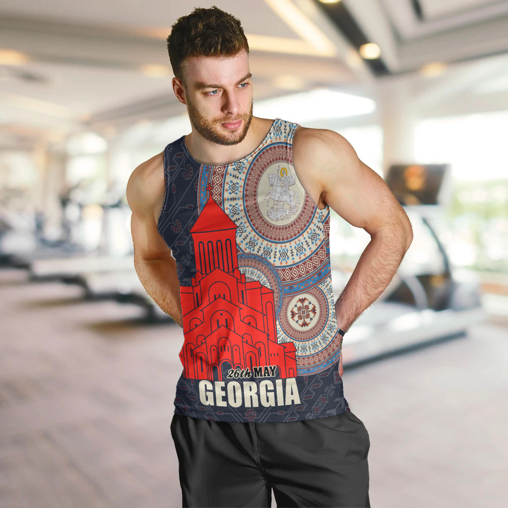 Georgia Independence Day Men Tank Top Holy Trinity Cathedral of Tbilisi - Wonder Print Shop