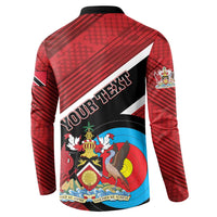 Red archery button sweatshirt, back shows large YOUR TEXT graphic and emblem
