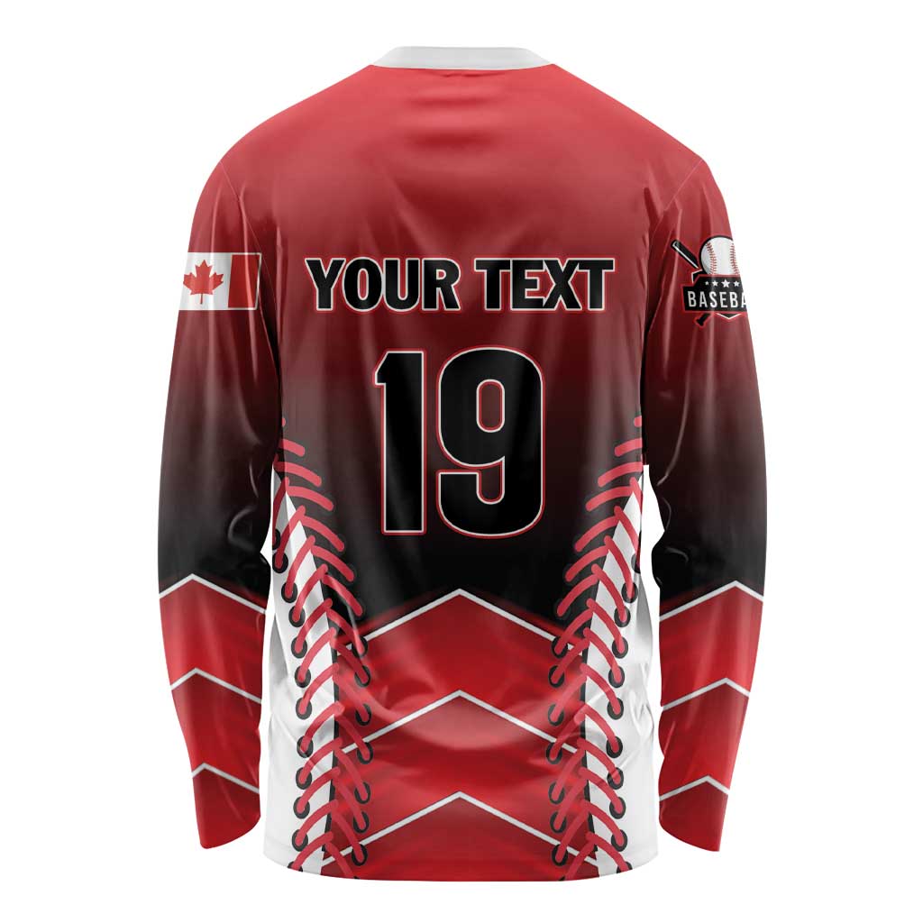Custom Canada Baseball Long Sleeve Shirt Go Champion The Maple Leaf