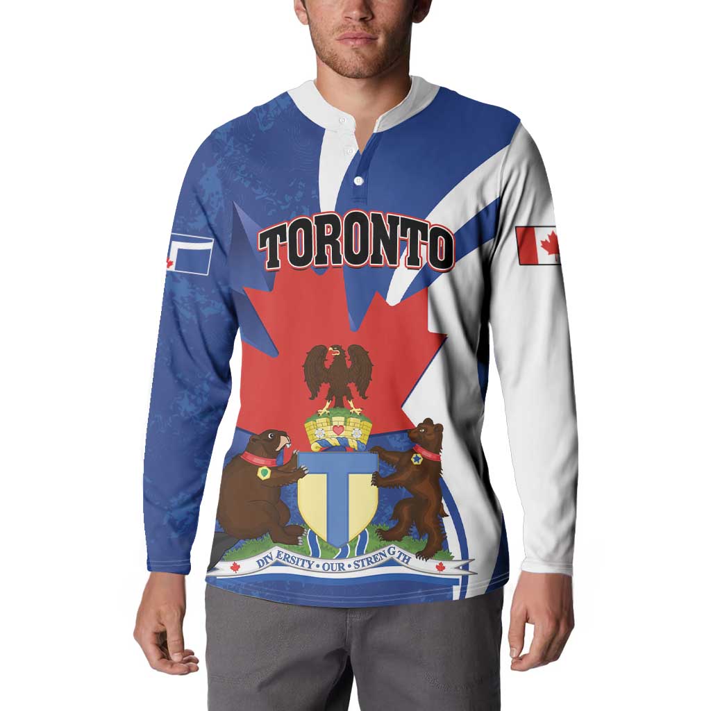 Personalised Canada Toronto Button Sweatshirt Maple Leaf Diversity Our Strength