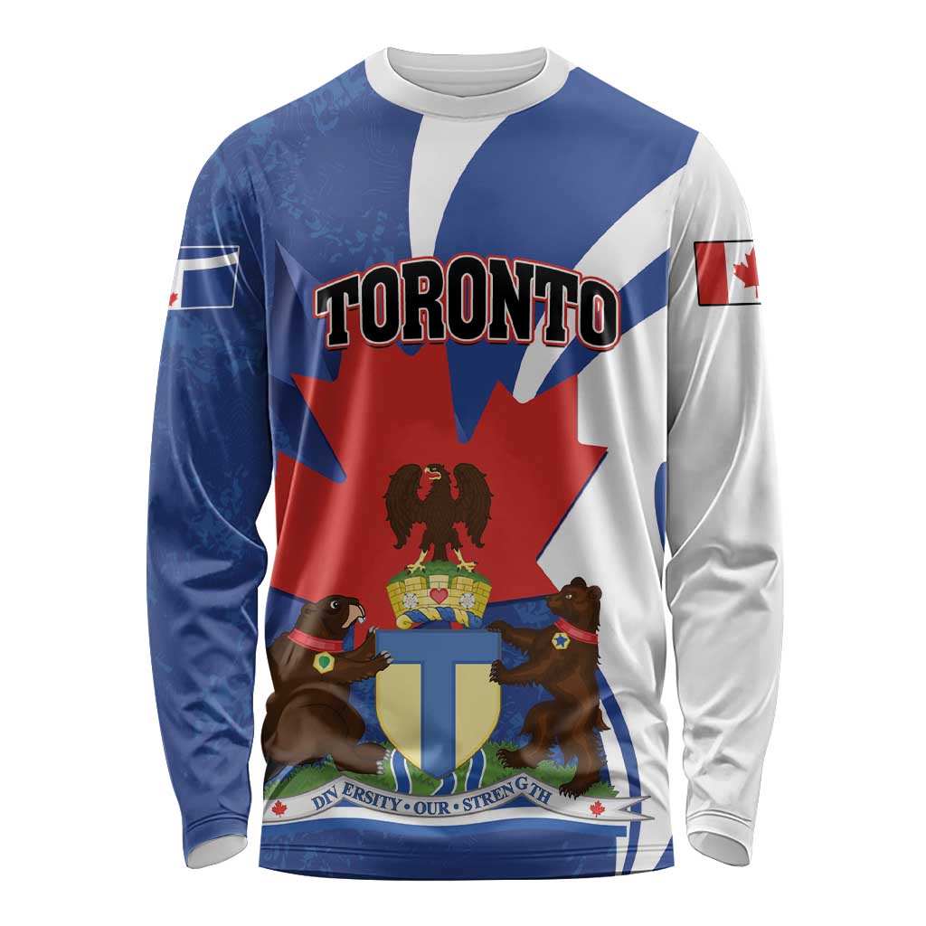 Personalised Canada Toronto Long Sleeve Shirt Maple Leaf Diversity Our Strength