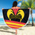 Belgium Iris Day Beach Blanket Royaume de Belgique Coat Of Arms - Wonder Print Shop