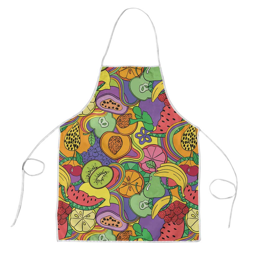 Hawaii Fruits Hippie Style Apron Vibrant Colorful