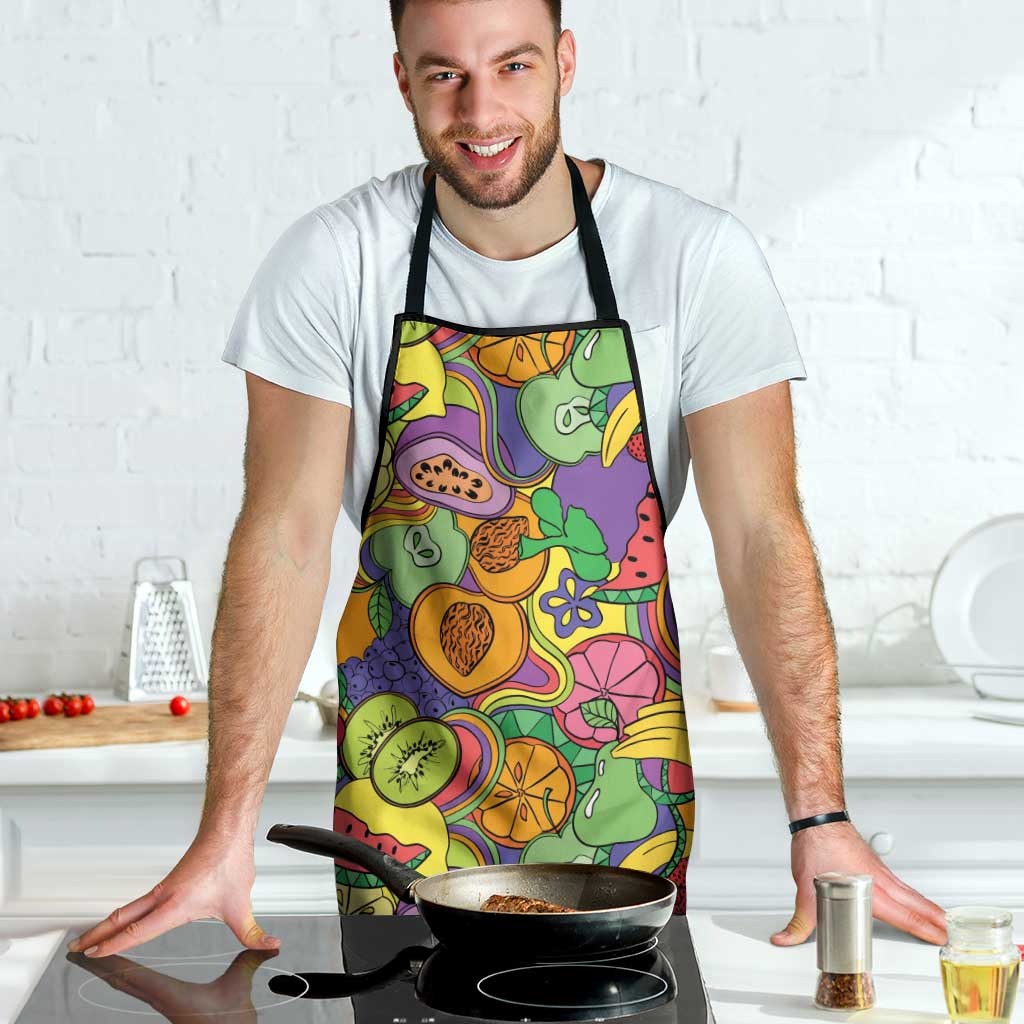 Hawaii Fruits Hippie Style Apron Vibrant Colorful