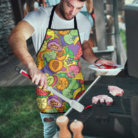 Hawaii Fruits Hippie Style Apron Vibrant Colorful