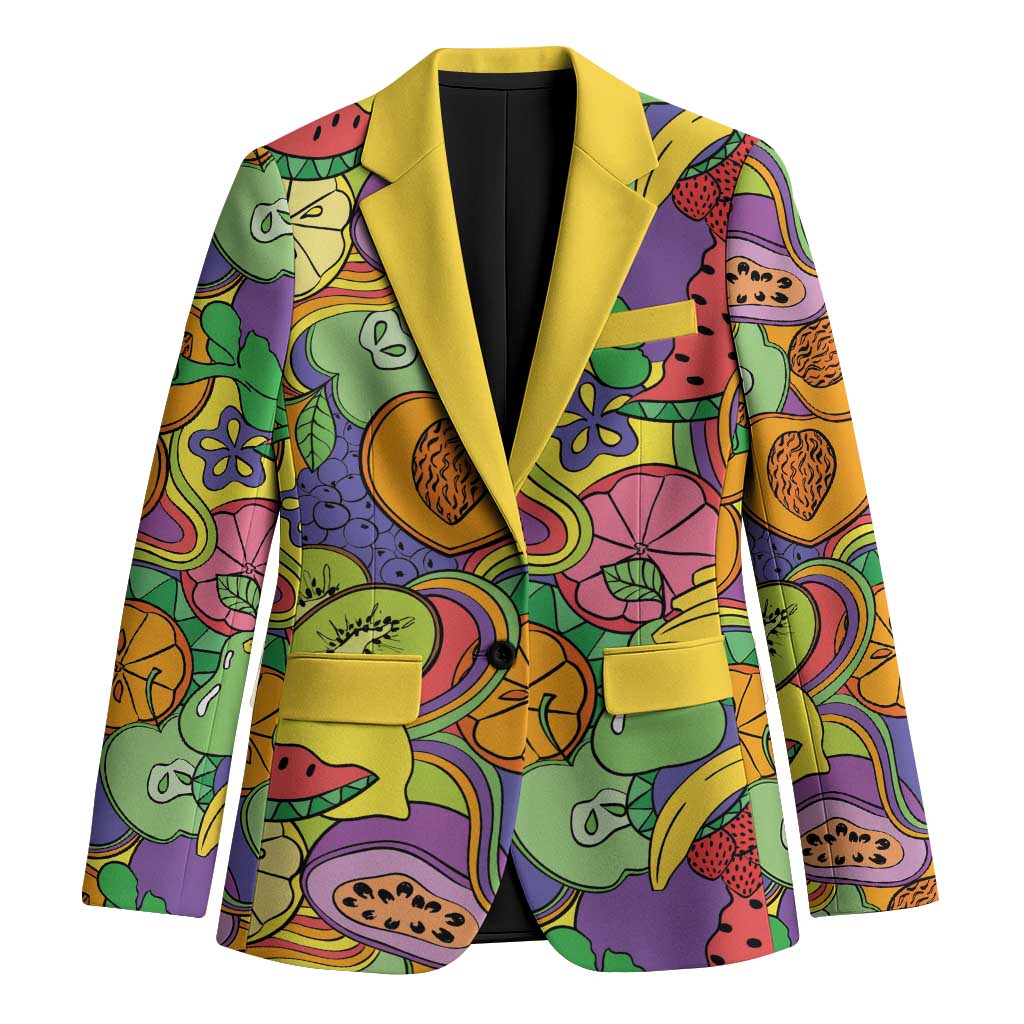 Hawaii Fruits Hippie Style Blazer Vibrant Colorful