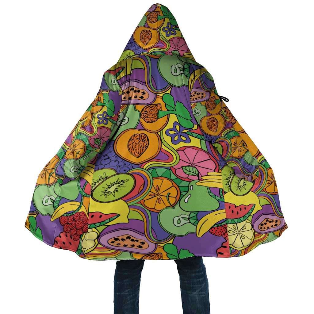 Hawaii Fruits Hippie Style Cloak Vibrant Colorful