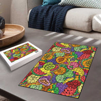 Hawaii Fruits Hippie Style Puzzle Vibrant Colorful
