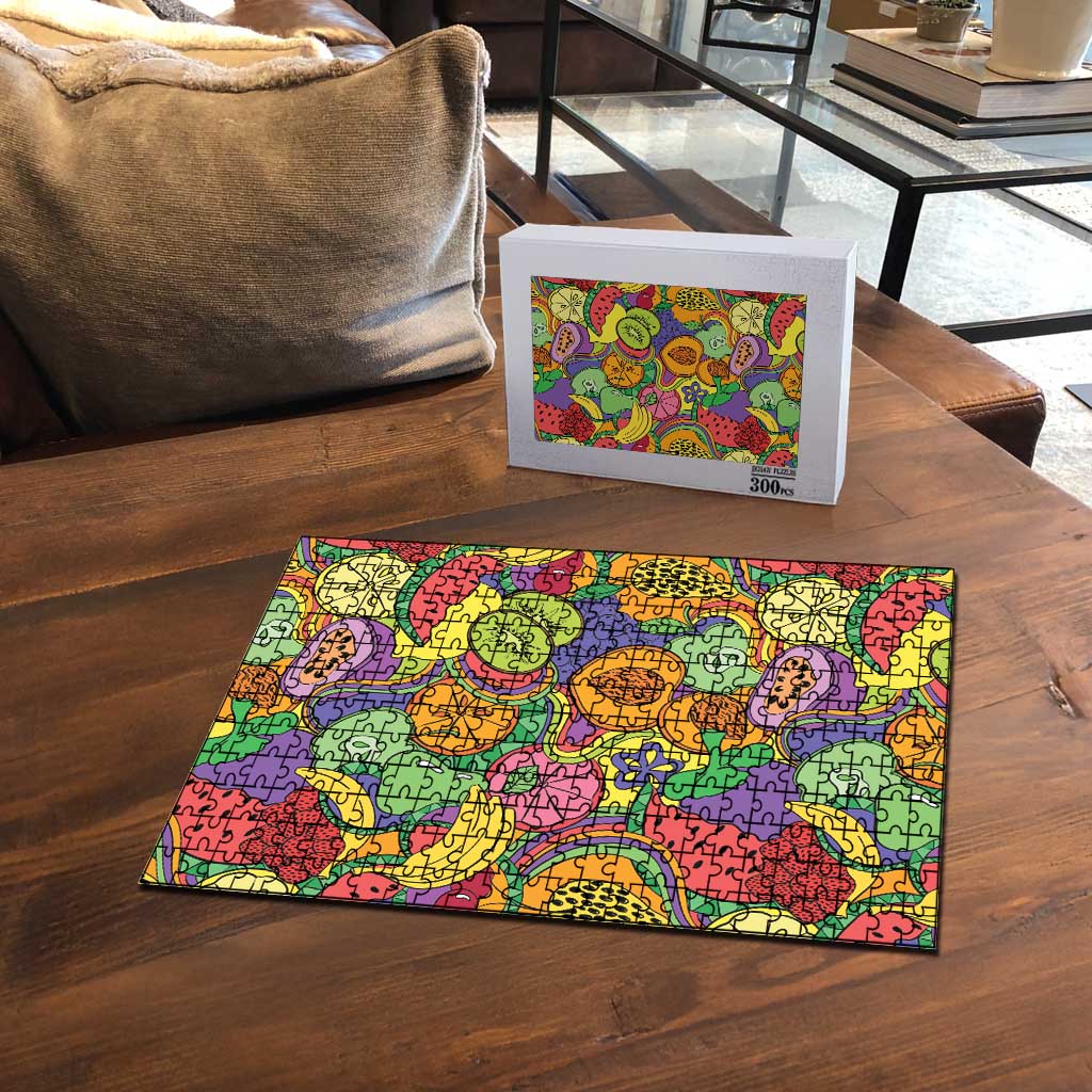 Hawaii Fruits Hippie Style Puzzle Vibrant Colorful