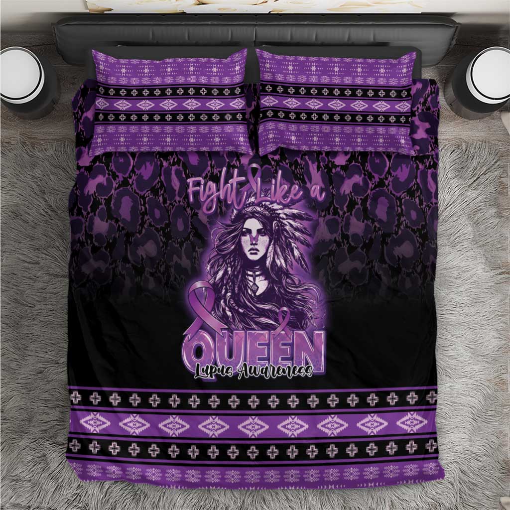 Native American Lupus Girl Bedding Set Fight Like a Queen