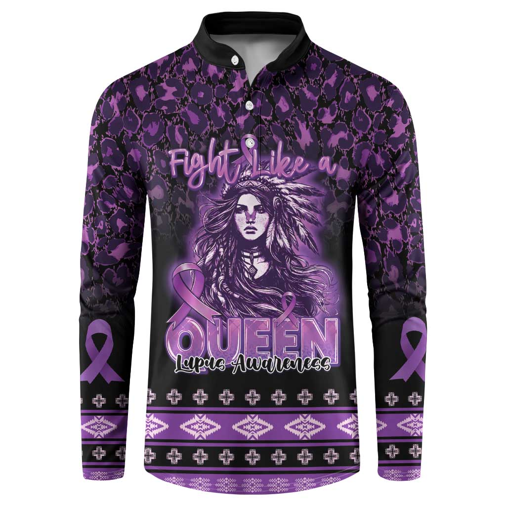 Personalized Native American Lupus Girl Button Sweatshirt Fight Like a Queen