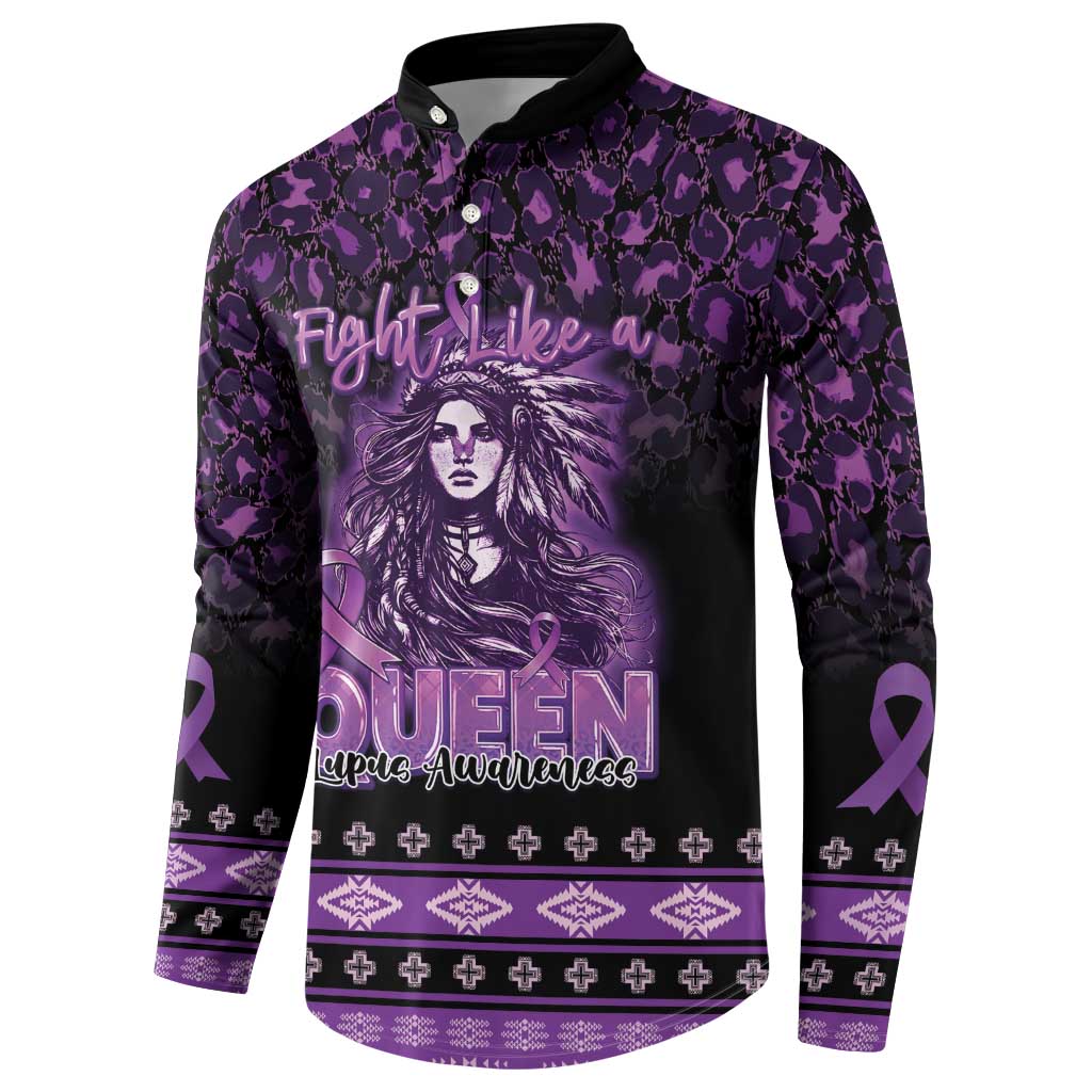 Personalized Native American Lupus Girl Button Sweatshirt Fight Like a Queen