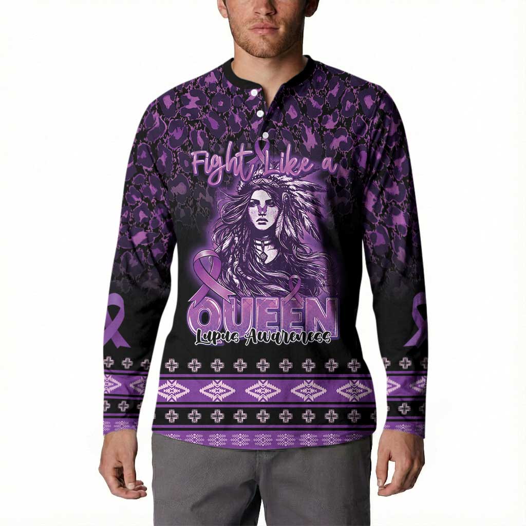 Personalized Native American Lupus Girl Button Sweatshirt Fight Like a Queen
