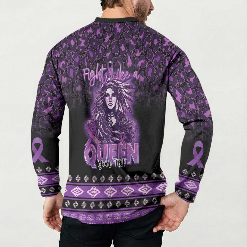 Personalized Native American Lupus Girl Button Sweatshirt Fight Like a Queen