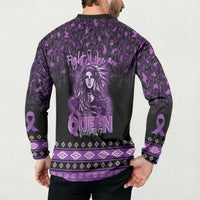 Personalized Native American Lupus Girl Button Sweatshirt Fight Like a Queen