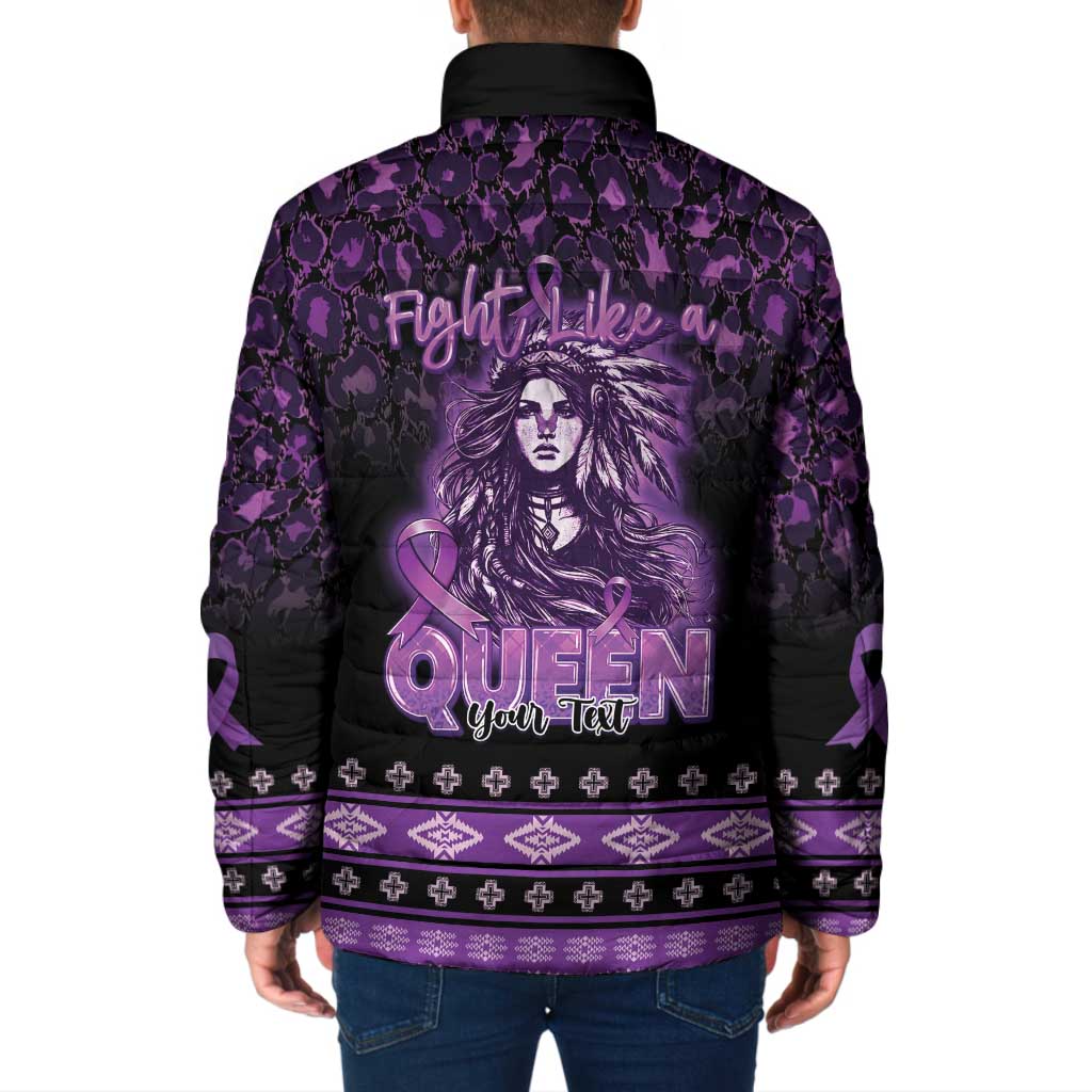 Personalized Native American Lupus Girl Padded Jacket Fight Like a Queen