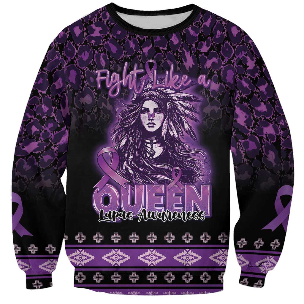 Personalized Native American Lupus Girl Sweatshirt Fight Like a Queen