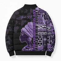 Personalized African Lady Lupus Awareness Bomber Puffer Jacket Fight Support Cure