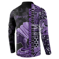 Personalized African Lady Lupus Awareness Button Sweatshirt Fight Support Cure