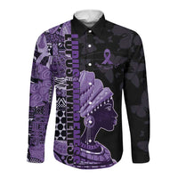Personalized African Lady Lupus Awareness Long Sleeve Button Shirt Fight Support Cure