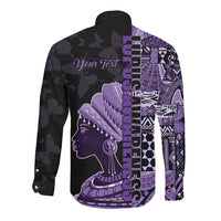 Personalized African Lady Lupus Awareness Long Sleeve Button Shirt Fight Support Cure