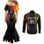 Personalized Germany 2024 Football Couples Matching Mermaid Dress and Long Sleeve Button Shirt DFB Team Black Version