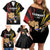 Personalized Germany 2024 Football Family Matching Off Shoulder Short Dress and Hawaiian Shirt DFB Team Black Version - Wonder Print Shop