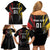 Personalized Germany 2024 Football Family Matching Off Shoulder Short Dress and Hawaiian Shirt DFB Team Black Version - Wonder Print Shop