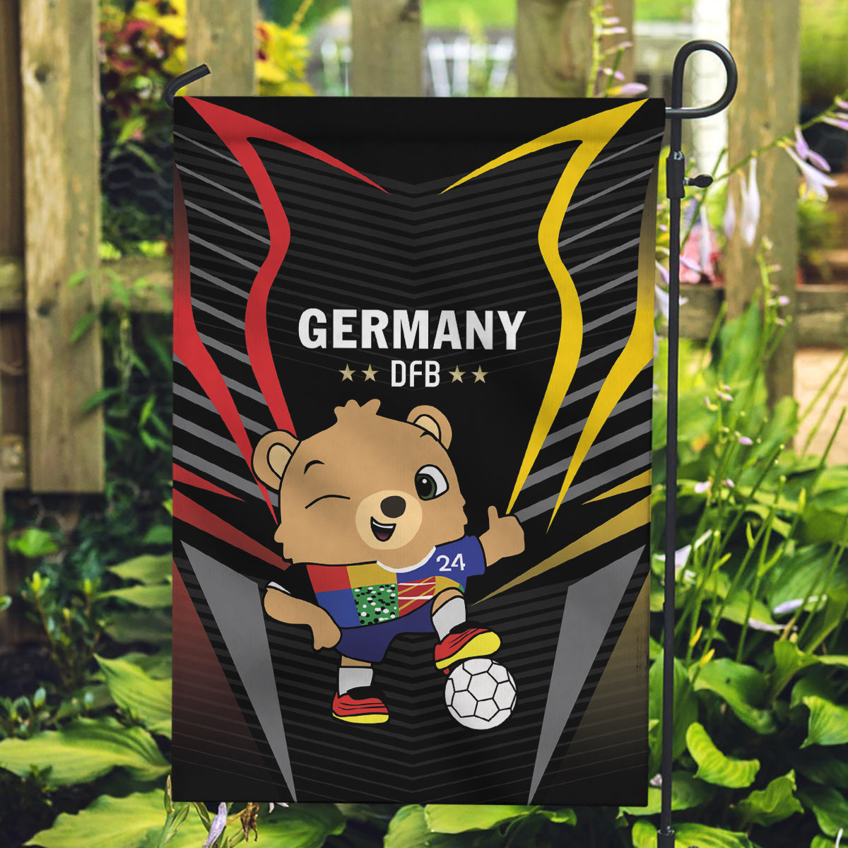 Germany 2024 Football Garden Flag DFB Team Black Version - Wonder Print Shop