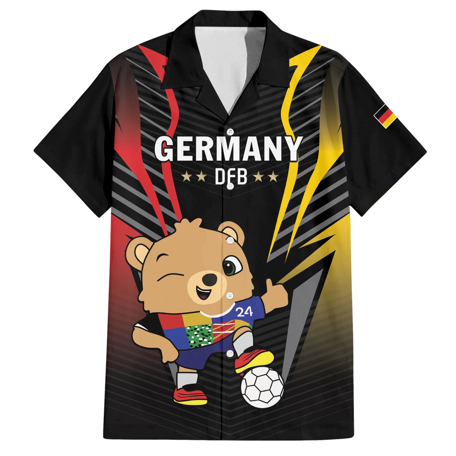 Personalized Germany 2024 Football Hawaiian Shirt DFB Team Black Version