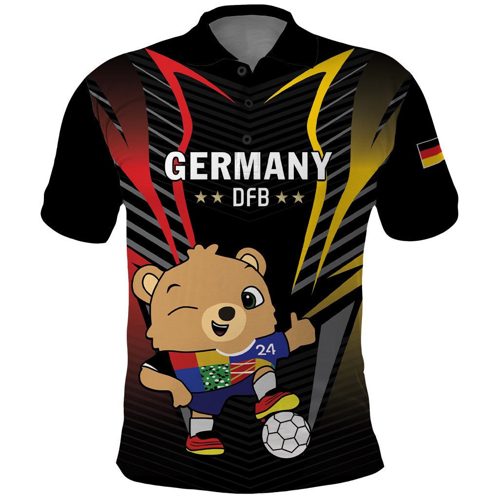 Personalized Germany 2024 Football Polo Shirt DFB Team Black Version