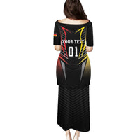 Black football jersey long dress, back with Your Text and number 01 graphic