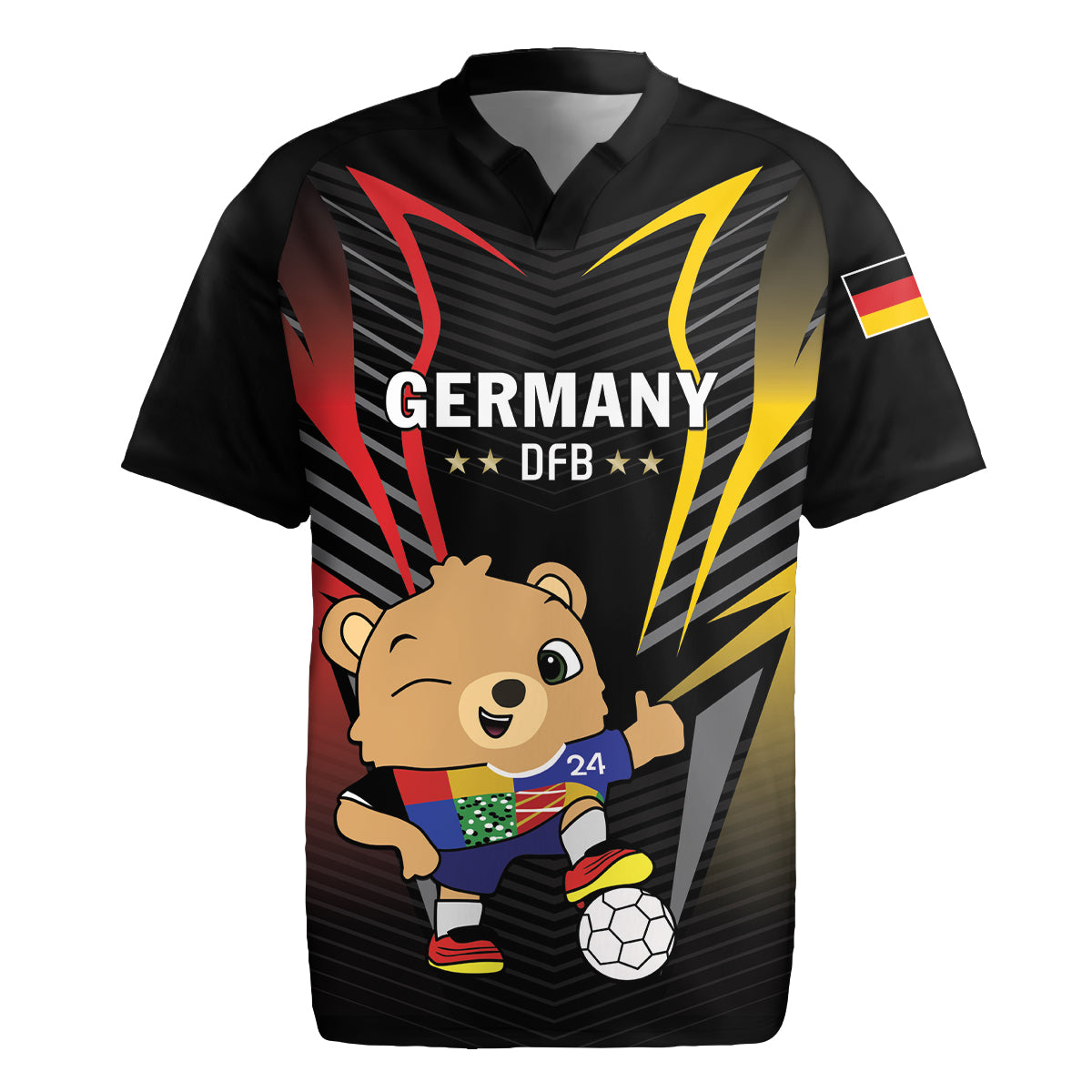 Personalized Germany 2024 Football Rugby Jersey DFB Team Black Version