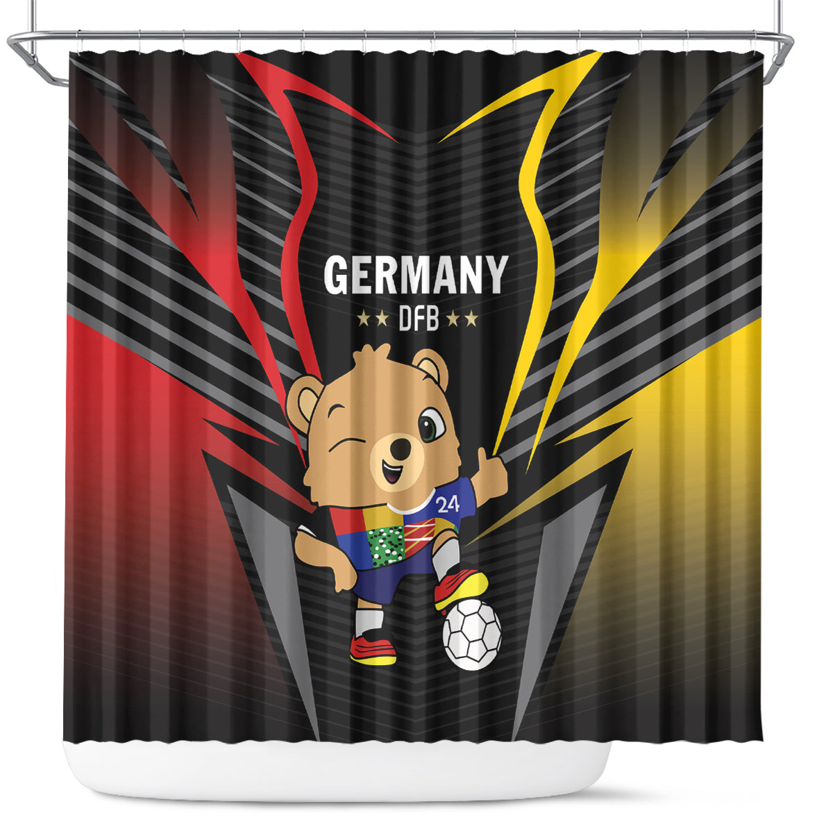 Germany 2024 Football Shower Curtain DFB Team Black Version