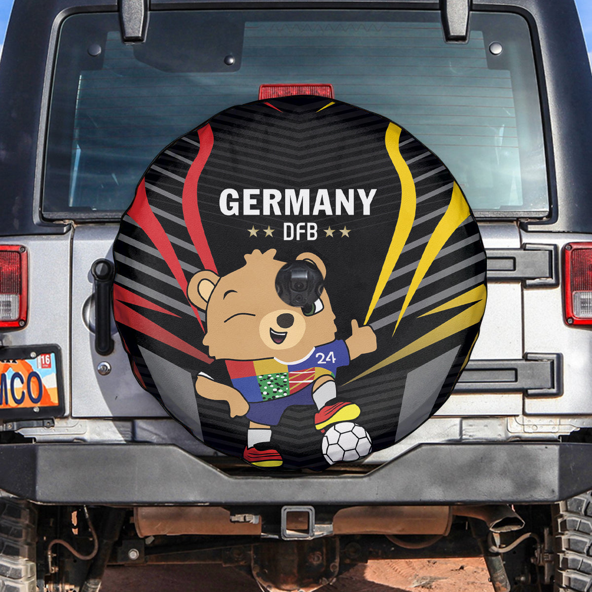 Germany 2024 Football Spare Tire Cover DFB Team Black Version