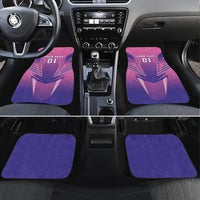 Two front and two rear pink and purple gradient car floor mats set
