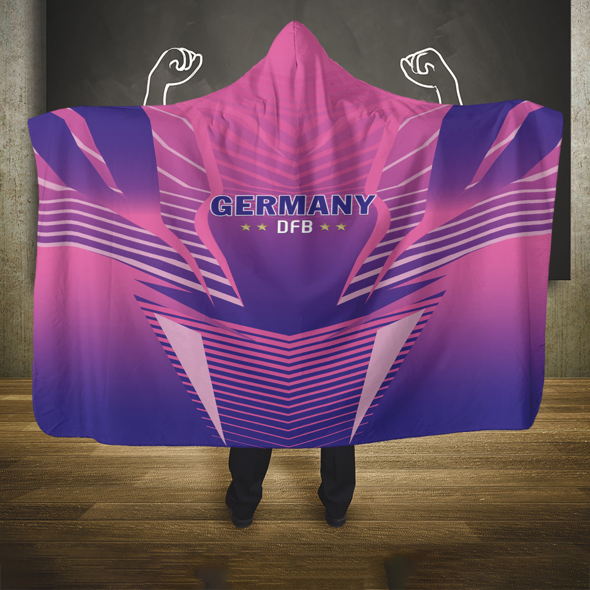 Germany 2024 Football Hooded Blanket DFB Team Pink Version