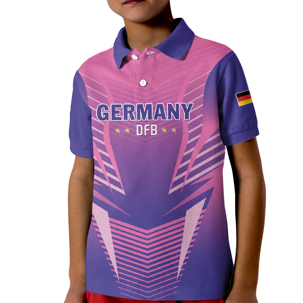 Personalized Germany 2024 Football Kid Polo Shirt DFB Team Pink Version