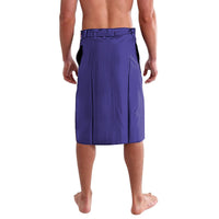 Football sarong wrap skirt in solid navy with waistband and side pleats