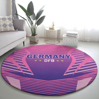 Round pink DFB football rug featuring Germany DFB emblem and star pattern