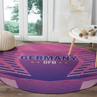 Round pink DFB football rug with Germany DFB lettering and star accents
