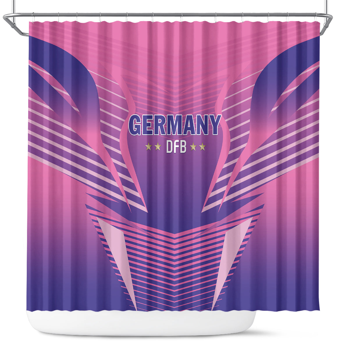 Germany 2024 Football Shower Curtain DFB Team Pink Version