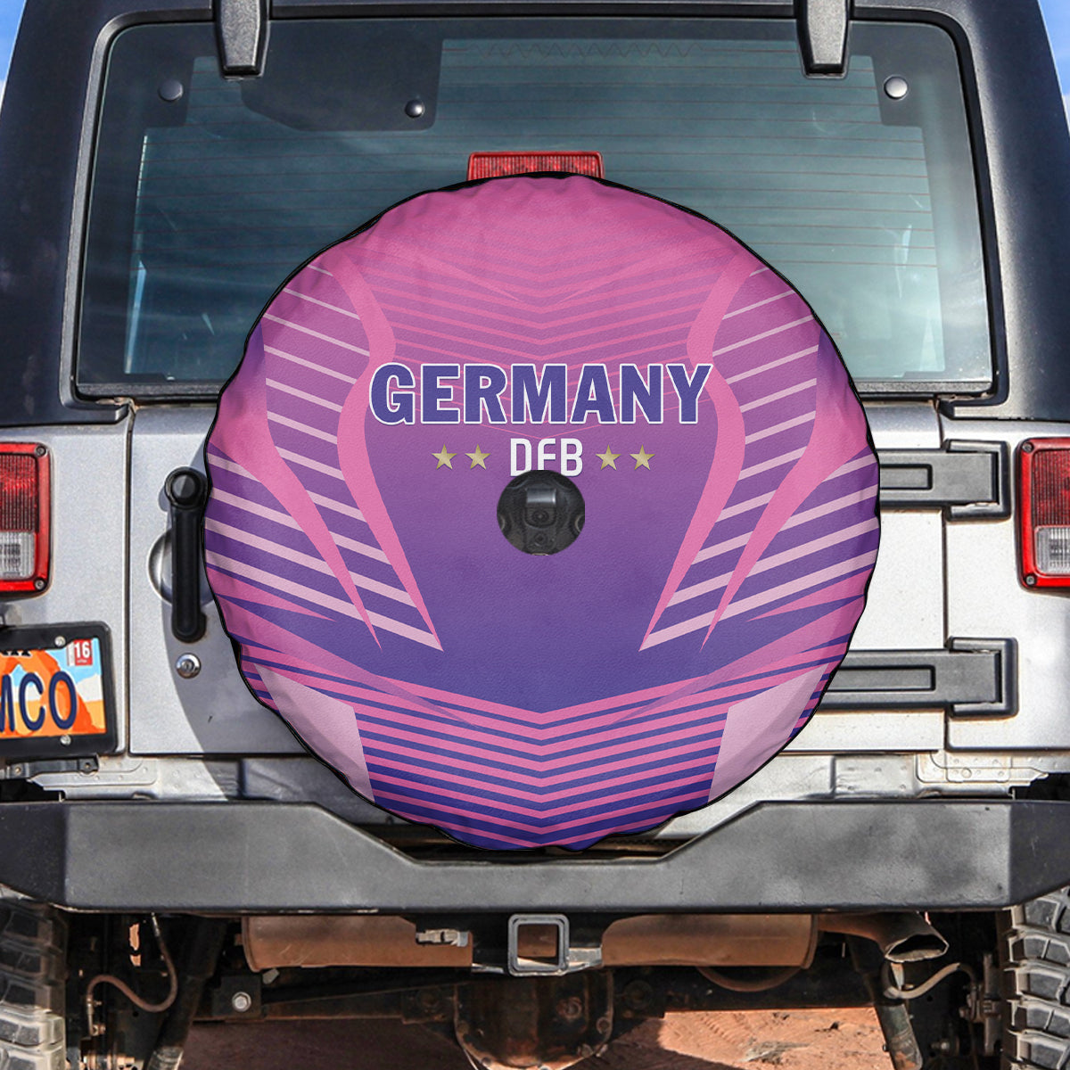 Germany 2024 Football Spare Tire Cover DFB Team Pink Version