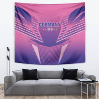 Pink Germany DFB tapestry with large central emblem and wing lines