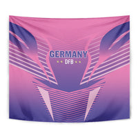 Pink Germany DFB tapestry, bold lettering and symmetrical wing artwork