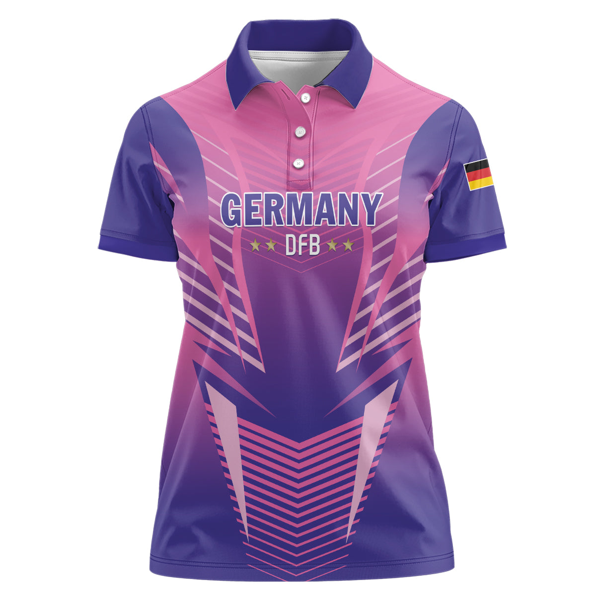 Personalized Germany 2024 Football Women Polo Shirt DFB Team Pink Version