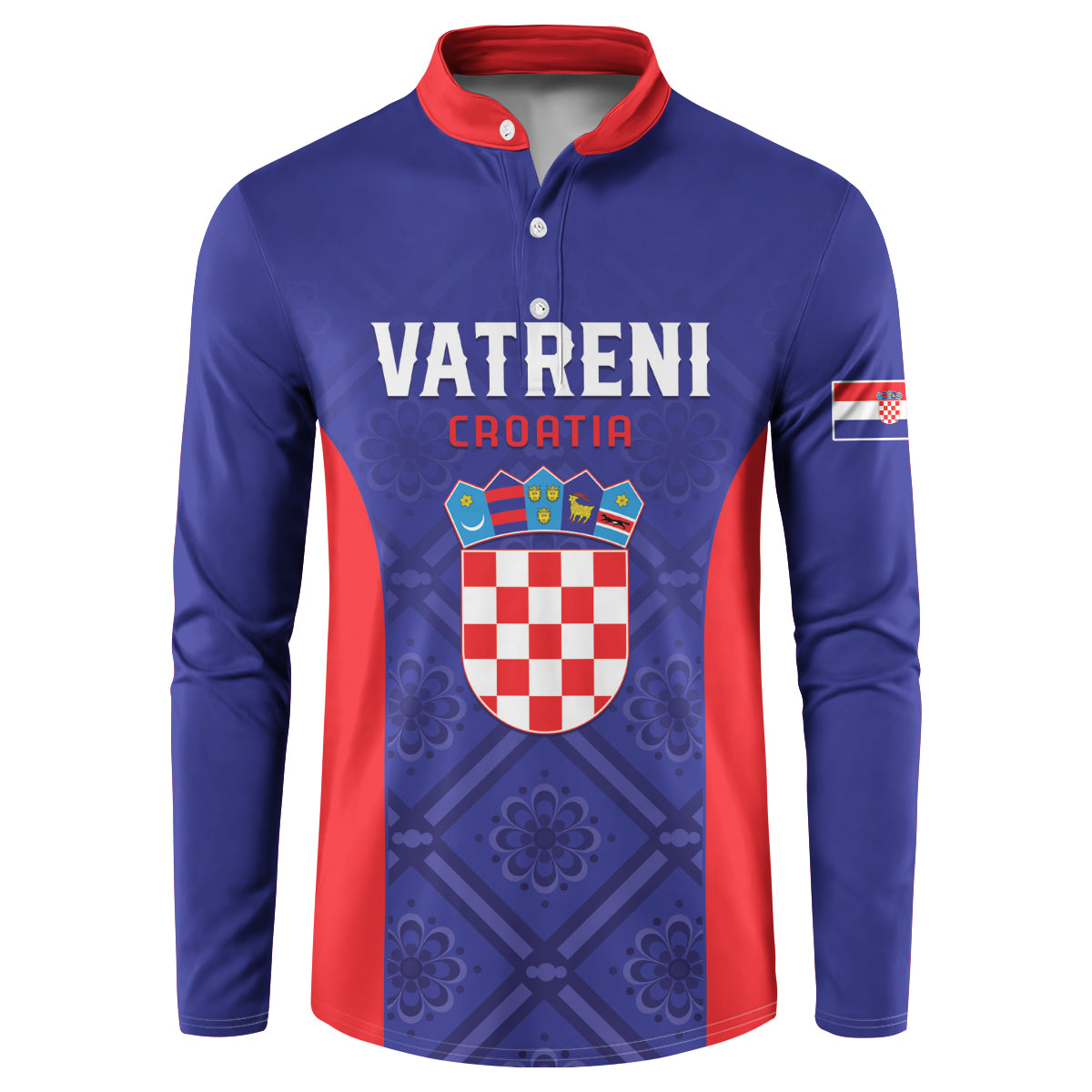 Personalized Croatia 2024 Football Button Sweatshirt Hrvatska Vatreni - Wonder Print Shop