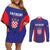 Personalized Croatia 2024 Football Couples Matching Off Shoulder Short Dress and Long Sleeve Button Shirt Hrvatska Vatreni